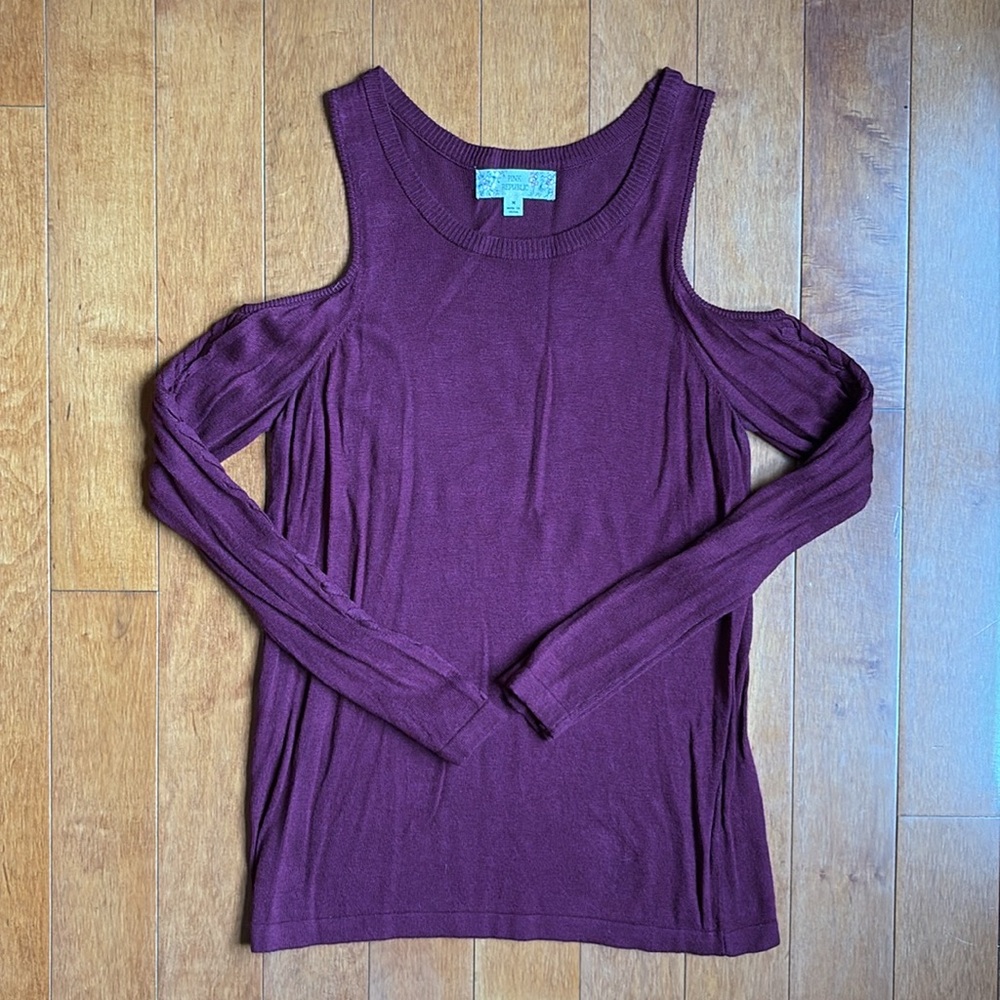 Pink Republic Off-the-Shoulder Sweater - Burgundy